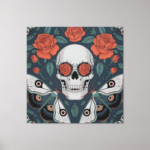 Eternal Bloom: A Dance of Life and Death Canvas Print