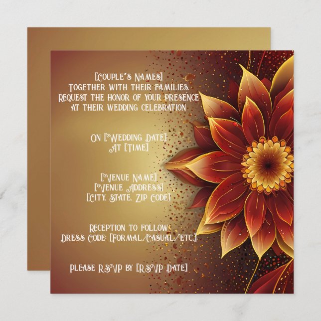 Eternal Bloom: A Timeless Celebration of Love Invitation (Front/Back)