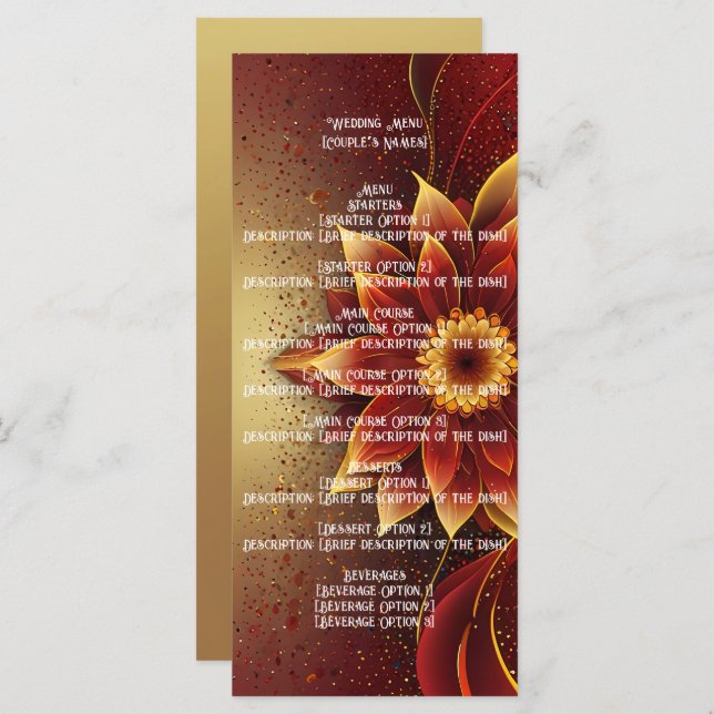 Eternal Bloom: A Timeless Celebration of Love Menu (Front/Back)
