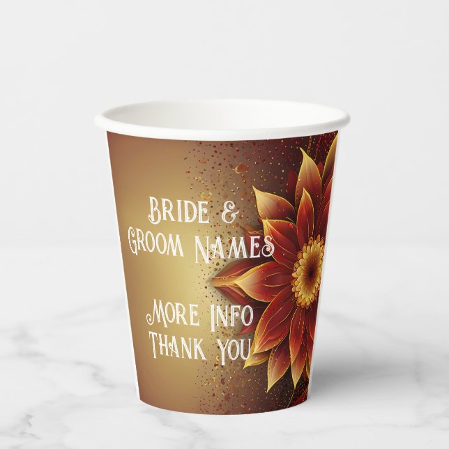 Eternal Bloom: A Timeless Celebration of Love Paper Cups (Front)