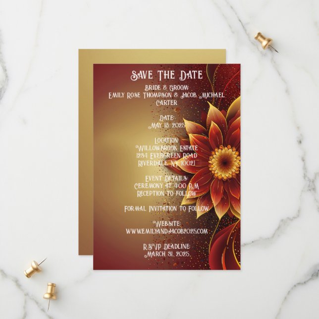 Eternal Bloom A Timeless Celebration of Love Save The Date (Front/Back In Situ)