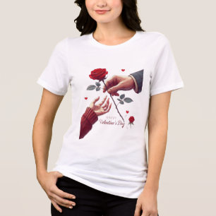 Eternal Bloom of Love A Rose, A Touch, Forever Han Tri-Blend Shirt