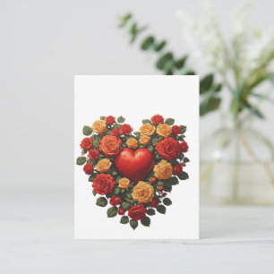 Eternal Bloom Rose Heart Postcard