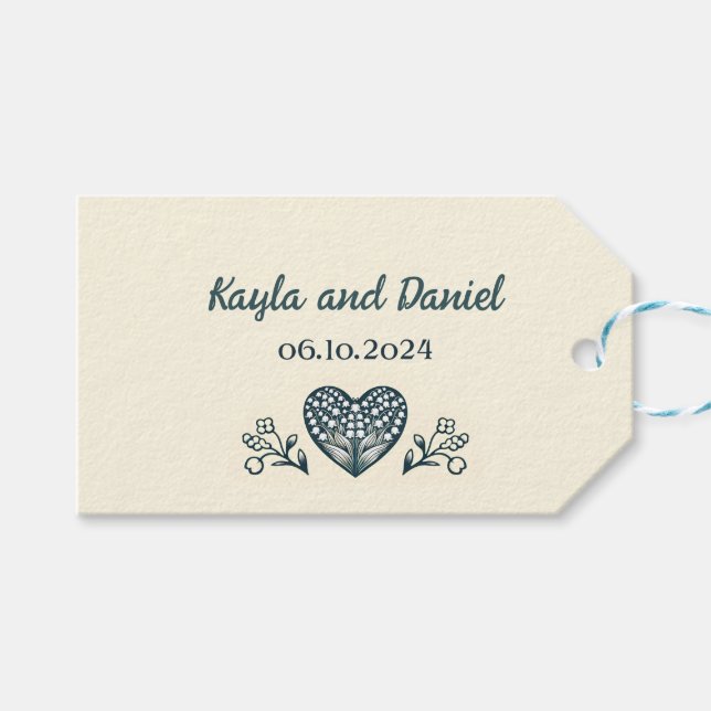 Eternal Blooms, Custom Wedding Gift Tags (Front (Horizontal))