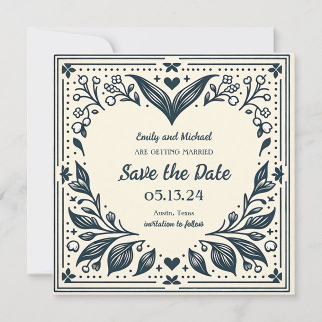 Eternal Blooms Save the Date Invitation (Front)