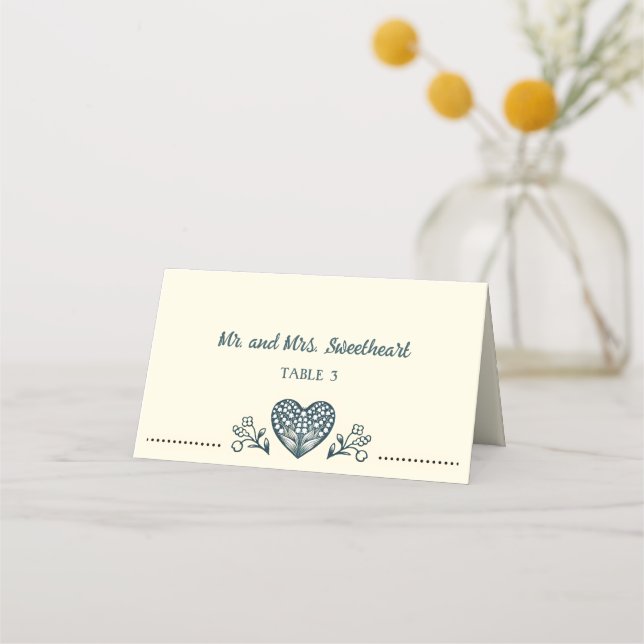 Eternal Blooms Wedding Place Card (Front)