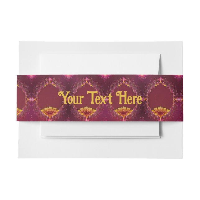 "Eternal Blossoms: A Celebration of Love" Wedding  Invitation Belly Band (Front Example)