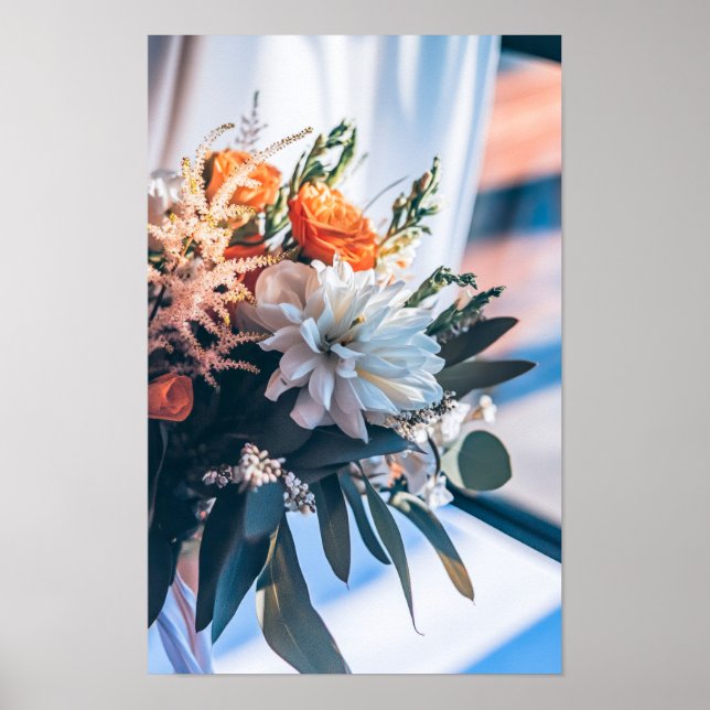 Eternal Blossoms: Wedding Bouquet in a Garden Poster (Front)