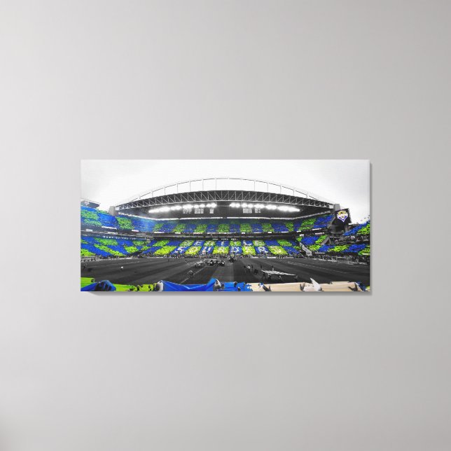 Eternal Blue Forever Green 3 Panel Cup Final Tifo Canvas Print (Front)