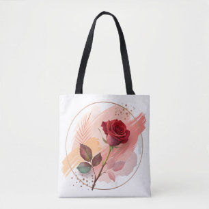Eternal Blush: A Modern Rose in Abstract Harmony Tote Bag