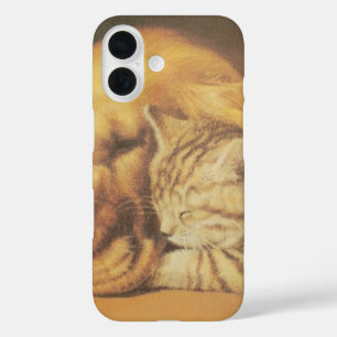 Eternal Companions   Beautiful Cat & Dog Cuddling iPhone 16 Case