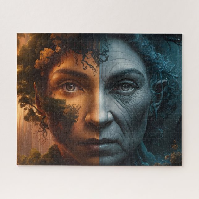Eternal Contrast: Where Youth Meets Age Jigsaw Puzzle (Horizontal)