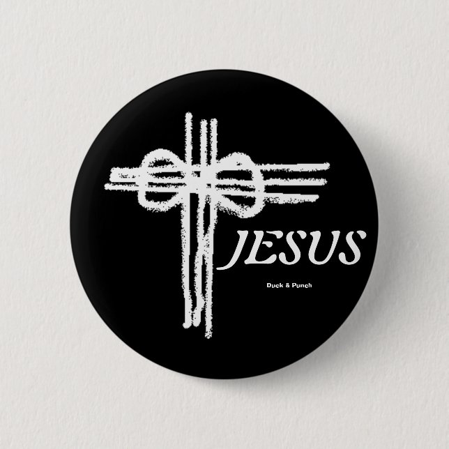 Eternal Cross/JESUS 6 Cm Round Badge (Front)