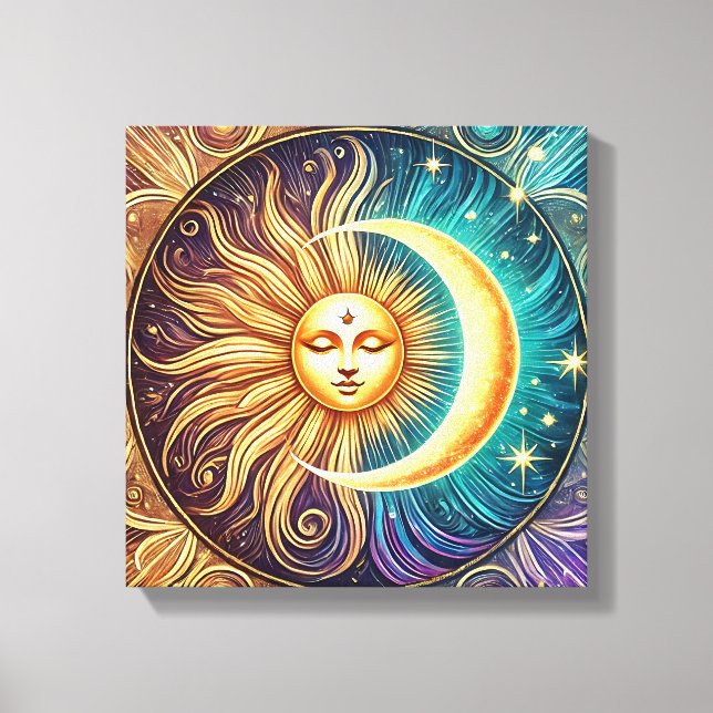 Eternal Dance of Sun and Moon Canvas Print (Front)