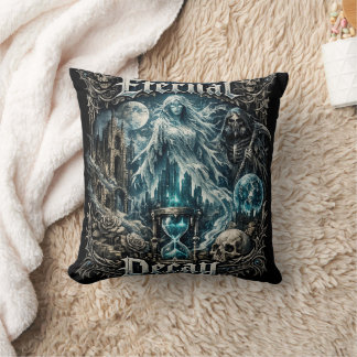 Eternal Decay Gothic Ghost Hourglass Dark Fantasy Cushion