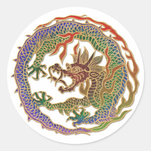 Eternal Dragon Circle Classic Round Sticker