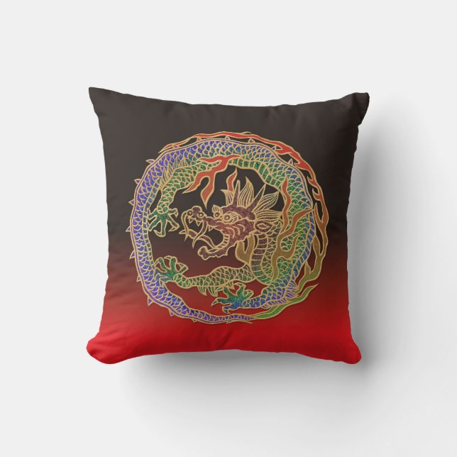 Eternal Dragon Circle Cushion (Front)