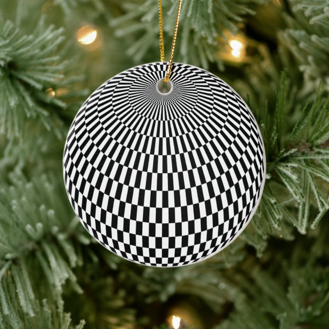 Eternal Elegance: Chequered Sphere Ceramic Tree Decoration (Tree)