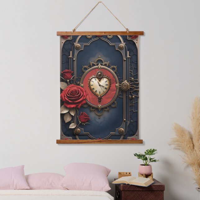 Eternal Elegance – Clockwork Heart Hanging Tapestry (Bedroom)