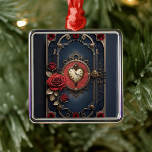 Eternal Elegance – Clockwork Heart Metal Tree Decoration