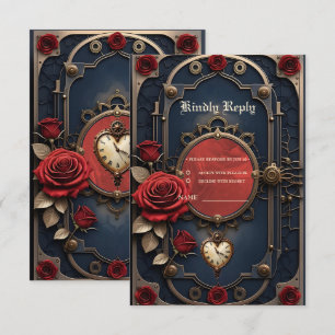 Eternal Elegance – Clockwork Heart. RSVP Card