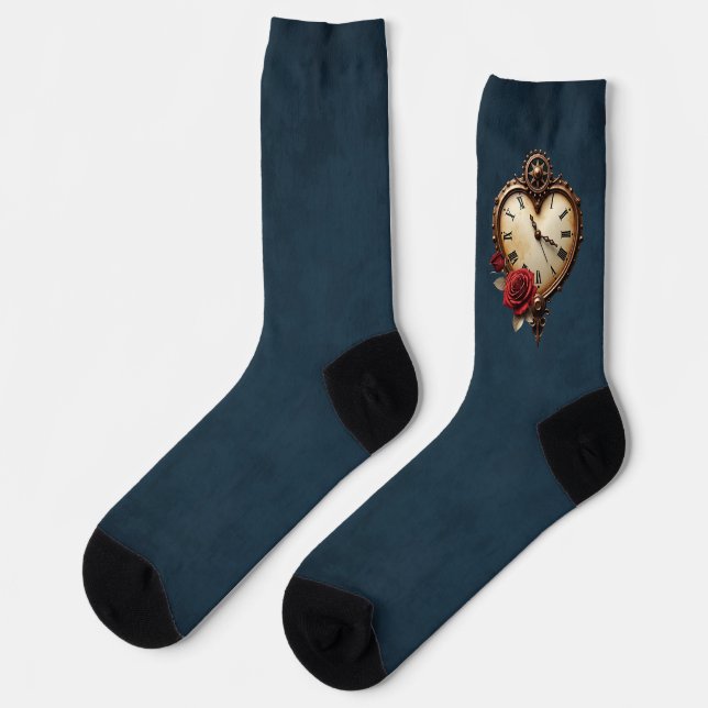 Eternal Elegance – Clockwork Heart Socks (Left)