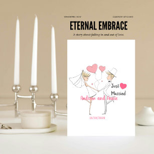 Eternal Embrace: Wedding Day Custom Sticker 