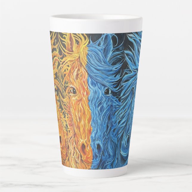 Eternal Equilibrium-Horses-Twin Flames Latte Mug (Front)