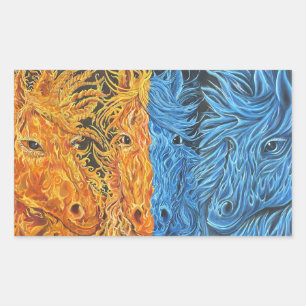 Eternal Equilibrium-Horses-Twin Flames Rectangular Sticker