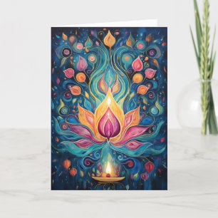 Eternal Flame Abstract Art Holiday Card