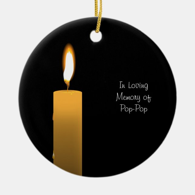 Eternal Flame Custom In Memory Ceramic Tree Decoration (Front)