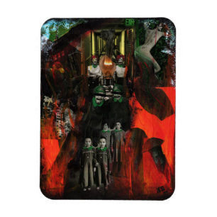 Eternal Flame Surreal Goth Mixed Media Collage Art Magnet