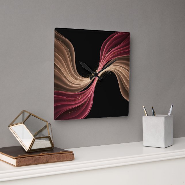 Eternal Flow of Love — Abstract Romantic Art Square Wall Clock (Office)