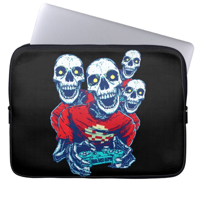 Eternal Gaming Brotherhood: The Red Gamer Skeleton Laptop Sleeve (Front)