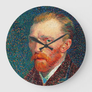 Eternal Gaze: Vincent Van Gogh's Self-Portrait  Large Clock