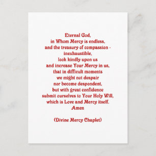 Eternal God in Whom Mercy is Endless... Postcard