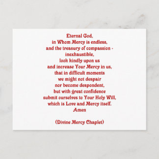 Eternal God in Whom Mercy is Endless... Postcard