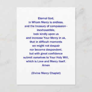 Eternal God in Whom Mercy is Endless... Postcard