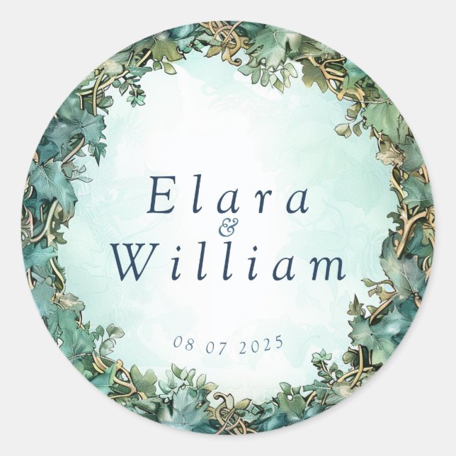 Eternal Grace Elven Wedding  Classic Round Sticker (Front)