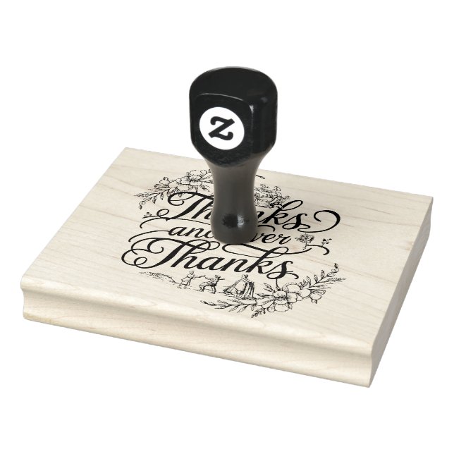 Eternal Gratitude: Elegant Calligraphy Thank You Rubber Stamp (Stamp)