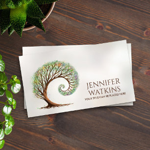 Eternal Growth - Golden Ratio Spiral Tree Business Card