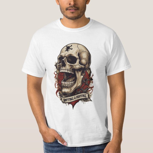 Eternal Guardian Skull Tattoo T-Shirt (Front)