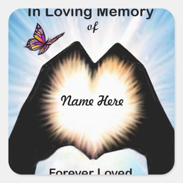 Eternal Hand Heart Square Sticker (Front)