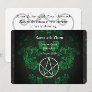 Eternal Handfasting/Wedding Pentacle Green Ste Invitation