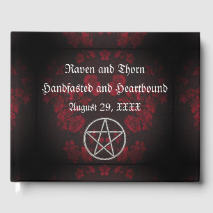 Eternal Handfasting/Wedding Pentacle Red Suite Guest Book