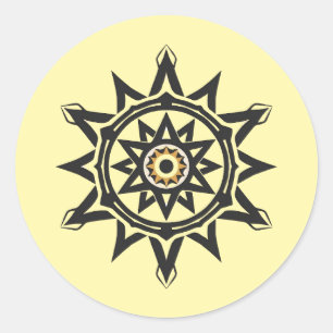 Eternal Harmony Mandala — Divine Geometry in Gold Classic Round Sticker