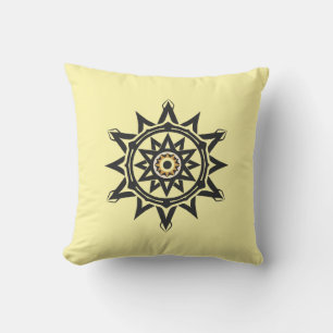 Eternal Harmony Mandala — Divine Geometry in Gold Cushion