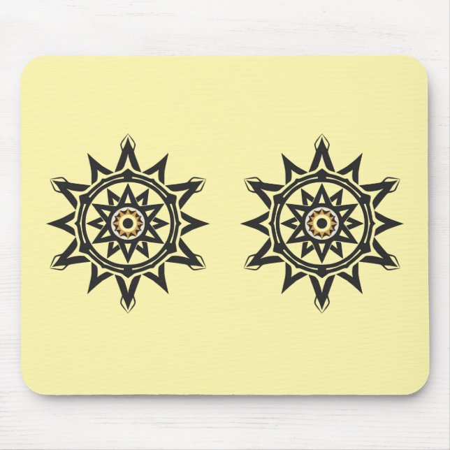 Eternal Harmony Mandala — Divine Geometry in Gold Mouse Mat (Front)