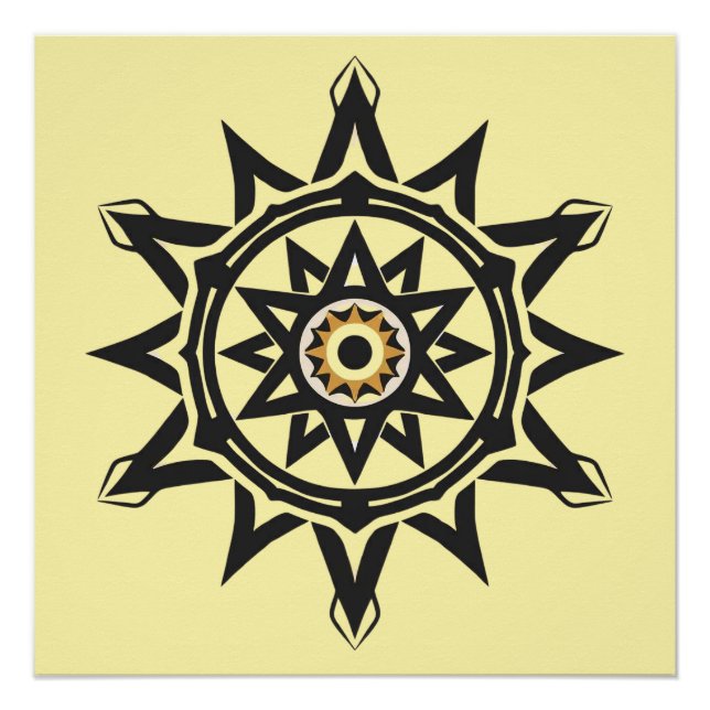 Eternal Harmony Mandala — Divine Geometry in Gold Poster (Front)