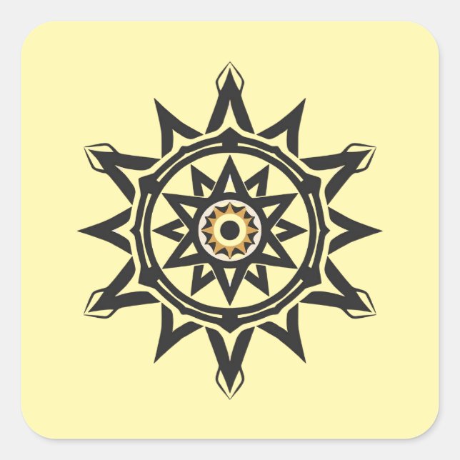 Eternal Harmony Mandala — Divine Geometry in Gold Square Sticker (Front)